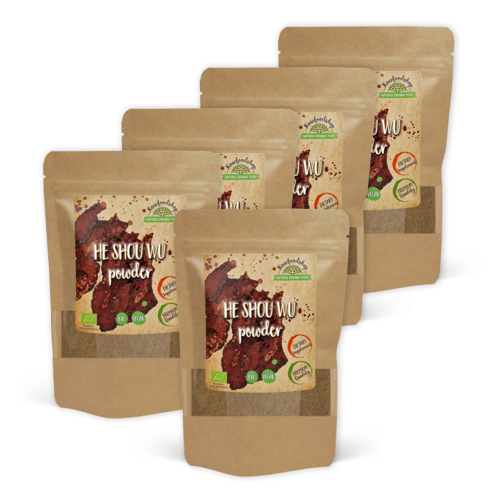 He Shou Wu Jauhe LUOMU 250g x 5 pakettia ryhmässä Ravintolisät / Yrtit ja Kasvit / Yrtit @ Rawfoodshop Scandinavia AB (RPUL100169E-250-SET5)