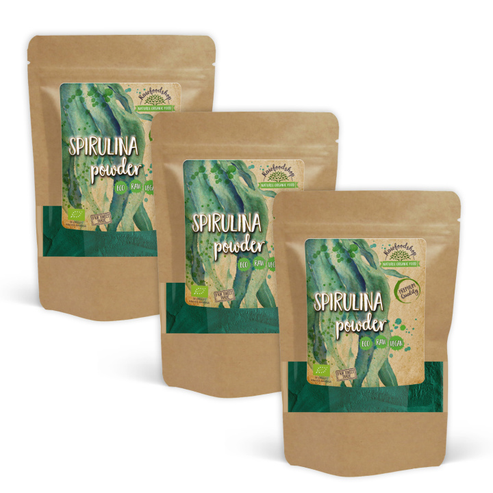 Spirulinajauhe LUOMU 125g x 3 pakettia ryhmässä Raaka-aineet / Terveysruoka / Spirulinajauhe @ Rawfoodshop Scandinavia AB (RPUL100513E-SET3)