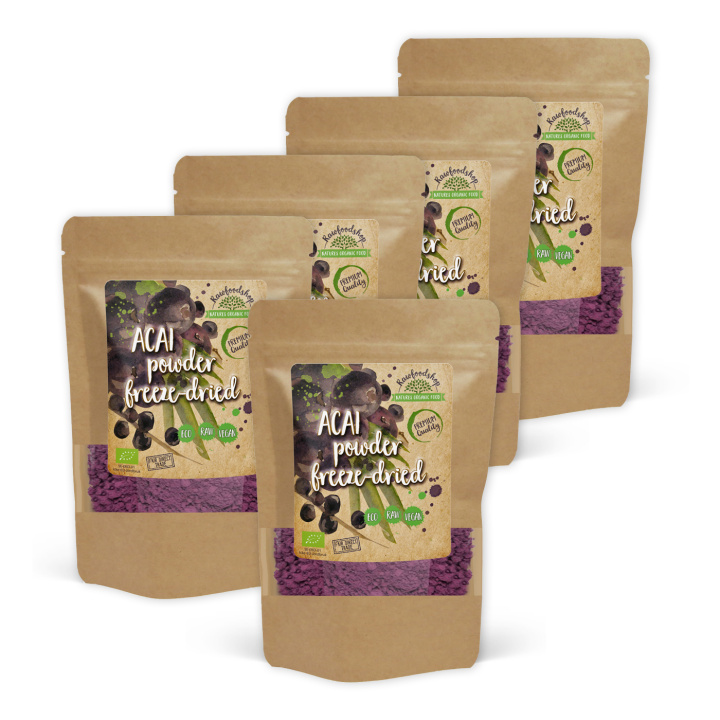 Acai-jauhe Pakastekuivattu LUOMU 250g x 5 pakettia ryhmässä Raaka-aineet / Hedelmät & Marjat / Hedelmäjauhe @ Rawfoodshop Scandinavia AB (RPUL100911E250-SET5)