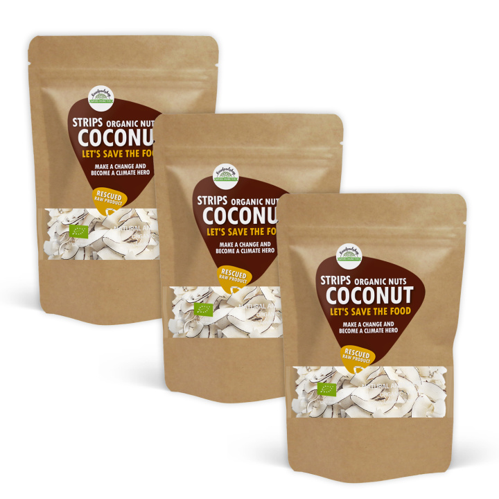 Kookoslastut LUOMU 1kg x 3 pakettia ryhmässä Raaka-aineet / Pähkinät / Kookos @ Rawfoodshop Scandinavia AB (SF171881-SET3)
