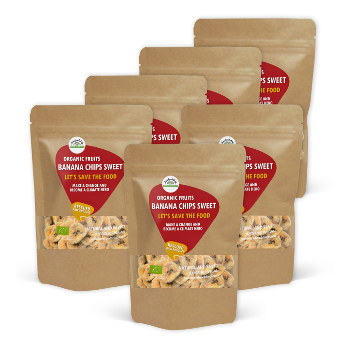 Banaanilastut Makeat LUOMU 500g x 6 pakettia ryhmässä Raaka-aineet / Hedelmät & Marjat / Banaani @ Rawfoodshop Scandinavia AB (SF223051SET)