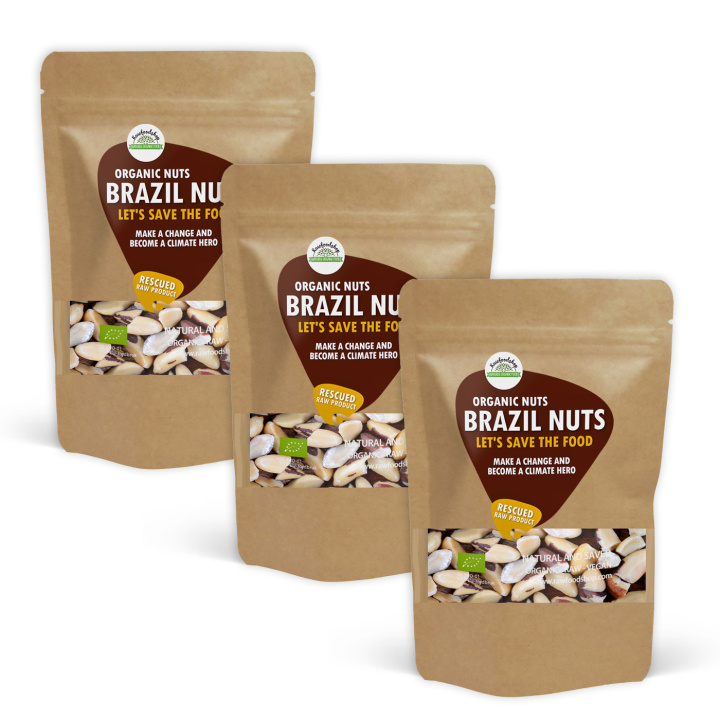 Parapähkinät Puolitetut Premium RAW LUOMU 500g x 3 pakettia ryhmässä Raaka-aineet / Pähkinät / Brasilialaiset pähkinät @ Rawfoodshop Scandinavia AB (SFRNOT500454E-SET3)