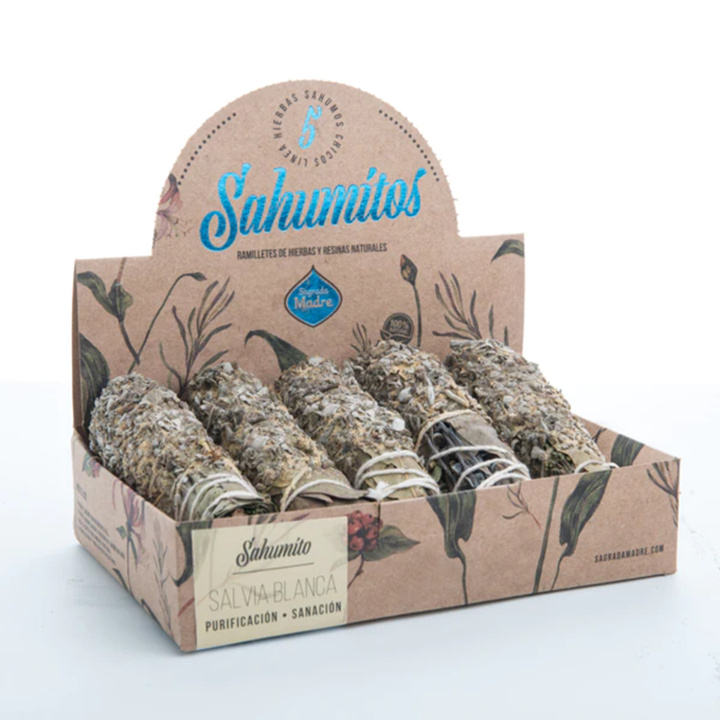 Sahumitot Yrttikimput Valkoinen Salvia 5kpl ryhmässä Koti & Sielu / Tunnelma & tuoksu / Suitsuke @ Rawfoodshop Scandinavia AB (SKU-674)