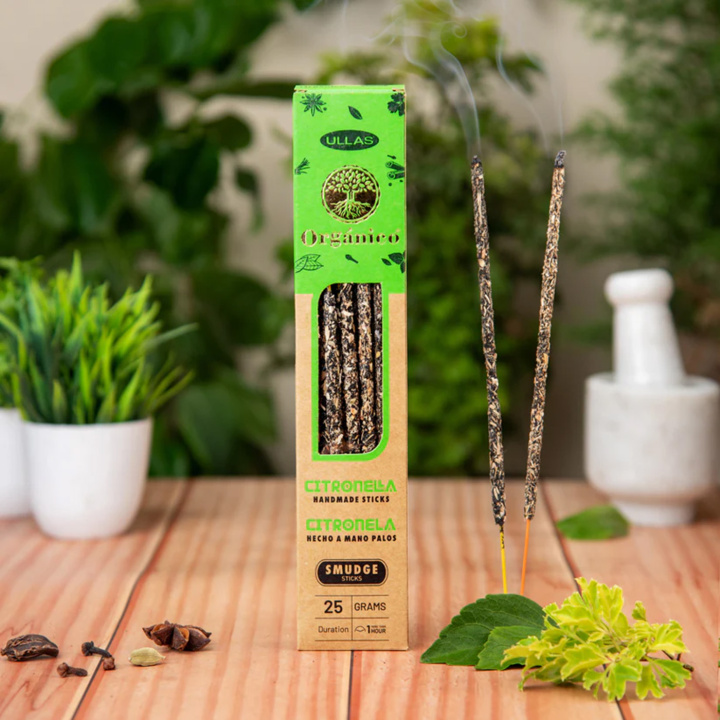 Sitruunaruoho Suitsuketikut Organico ryhmässä Koti & Sielu / Tunnelma & tuoksu / Suitsuke @ Rawfoodshop Scandinavia AB (SKU-834)