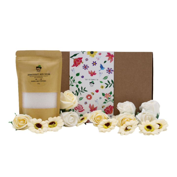 Lahjapakkaus Spa – Eukalyptus & Inkivääri ryhmässä Iho & Vartalo / Kylpy & Spa / Kylpysuola @ Rawfoodshop Scandinavia AB (SSSET-04)