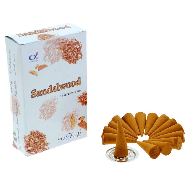 Suitsukekartiot Sandalwood 15st ryhmässä Koti & Sielu / Tunnelma & tuoksu / Suitsuke @ Rawfoodshop Scandinavia AB (STAMC-04)