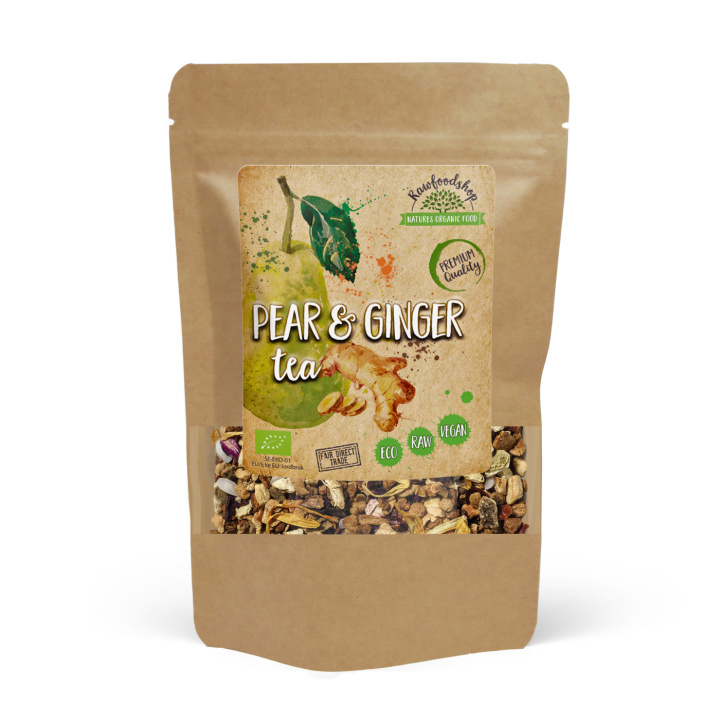 Päärynä ja Inkivääri Tee LUOMU 100g ryhmässä Raaka-aineet / Juomat / Teet @ Rawfoodshop Scandinavia AB (ZFN026707-1)